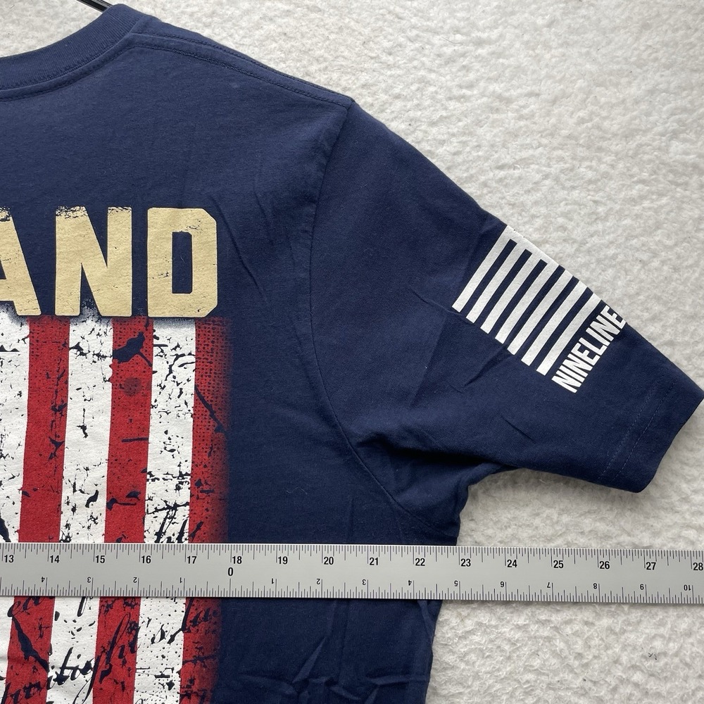 Nine Line T-Shirt Mens XL Navy Blue National Anthem Patriotic American Flag Army - Picture 7 of 10